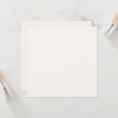 Crème Bloemige Witte Effen Kleur Kaart (Voorkant / Achterkant in situ)