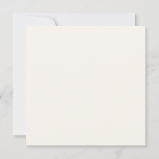 Crème Bloemige Witte Effen Kleur Kaart (Voorkant)