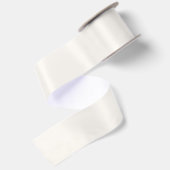 Crème Bloemige Witte Effen Kleur Satijnen Lint (Achterkant)