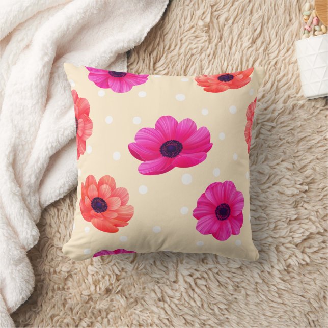 Crème Bloemkussen Kussen (Deken)