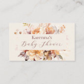 Crème Bloemrijke Herfst Baby Shower Uitstalling Sh Informatiekaartje (Achterkant)