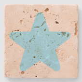 Crème Blue Star Mist Crème Travertijn Stone, Stenen Onderzetter (Voorkant)