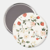 Crème Blush Aardbeien Magneet (Voorkant / Achterkant)