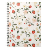 Crème Blush Aardbeien Notitieboek (Voorkant)