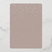 Crème Blush Diamonds Confetti Harten Bruiloftsshow Folie Uitnodiging (Achterkant)