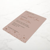Crème Blush Diamonds Confetti Harten Bruiloftsshow Folie Uitnodiging (Gedraaid)