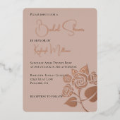 Crème Blush Diamonds Rozen Vrijgezellenfeest Folie Uitnodiging (Voorkant)