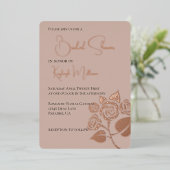 Crème Blush Diamonds Rozen Vrijgezellenfeest Folie Uitnodiging (Staand Voorkant)