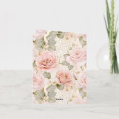 Crème Blush Roses Floral Bedankt Kaart (Achterkant)
