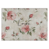 Crème Blush Roze Bloemen Bloemstuk Snijplank (Voorkant)