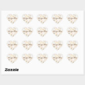 Crème Blush Roze Bloemen Hart Sticker (Vel)