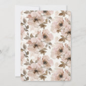 Crème Blush Roze Bloemen Huwelijk Kaart (Achterkant)