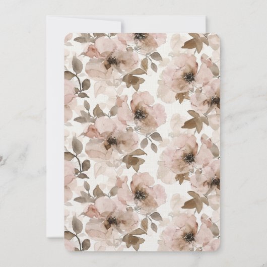 Crème Blush Roze Bloemen Vrijgezellenfeest Kaart (Achterkant)