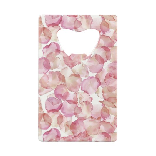 Crème Blush Roze Rozen Bloem Bruiloft Creditkaart Flessenopener (Achterkant)