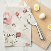Crème Blush Roze Rozen Bloem Theedoek (Quarter Fold)