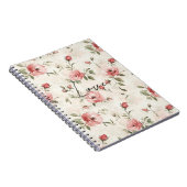Crème Blush Roze Rozen Bloemstuk Notitieboek (Rechterzijde)
