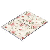 Crème Blush Roze Rozen Bloemstuk Notitieboek (Linkerzijde)