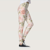 Crème Blush Rozen Bloemen Leggings (Rechts)