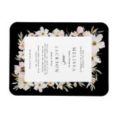 Crème, Blush, Zwarte Waterverf Bloemen bruiloft Magneet (Horizontaal)