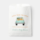 Crème Boerderij Truck met pompoen Herfst Baby show Bedankzakje (Voorkant)