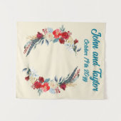 Crème Boho Bruiloft Achtergrond Receptie Fotocabin Wandkleed (Voorkant (horizontaal))