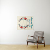 Crème Boho Bruiloft Achtergrond Receptie Fotocabin Wandkleed (In Situ (horizontaal))