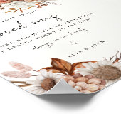 Crème Boho In Loving Memory Trouwbord Poster (Hoek)