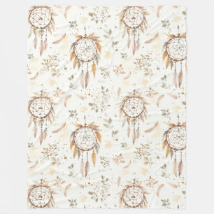 Crème Boho Veren Droomvangers Fleece Deken
