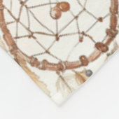 Crème Boho Veren Droomvangers Fleece Deken (Hoek)