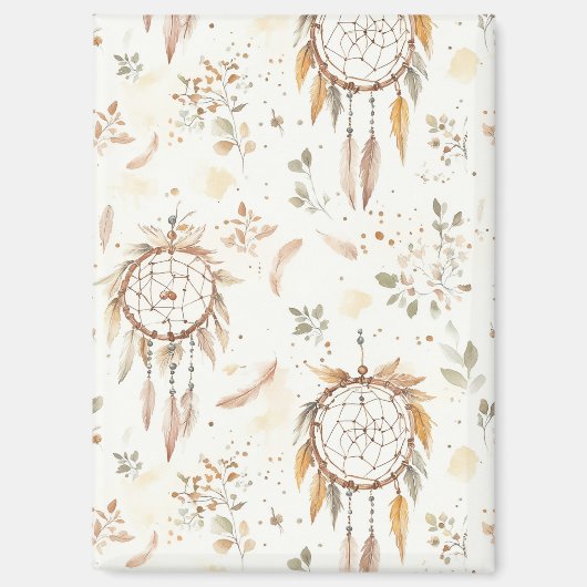 Crème Boho Veren Droomvangers Magneet (Voorkant)