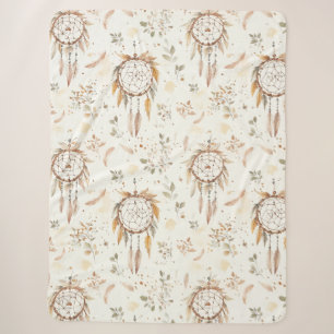 Crème Boho Veren Droomvangers Sherpa Deken
