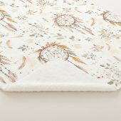 Crème Boho Veren Droomvangers Sherpa Deken (3/4)