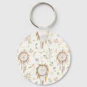 Crème Boho Veren Droomvangers Sleutelhanger (Voorkant)