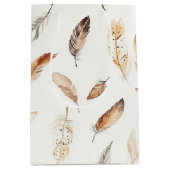 Crème Boho Veren Verjaardag Medium Cadeauzakje (Voorkant)