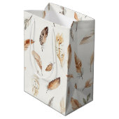 Crème Boho Veren Verjaardag Medium Cadeauzakje (Achterkant Gekanteld)