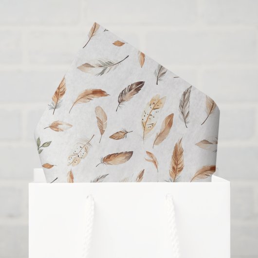 Crème Boho Veren Verjaardag Tissuepapier (Cadeauzakje)