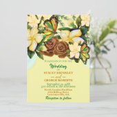 Creme Boho-Wildflower Bloemen Huwelijk Kaart (Staand voorkant)