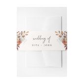 Crème Boho Zwart-wit bruiloft Uitnodigingen Wikkel (Voorkant Voorbeeld)