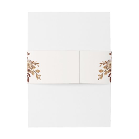 Crème Boho Zwart-wit bruiloft Uitnodigingen Wikkel (Achterkant Voorbeeld)