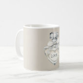 Crème Boog Hart Parfumfles Koffiemok (Voorkant links)
