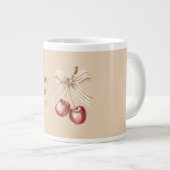 Crème Boog Rode Kersen Grote Koffiekop (Voorkant rechts)