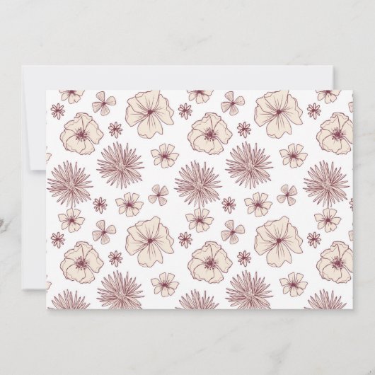 Crème Botanisch Pastel verloving Kaart (Achterkant)