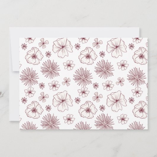 Crème Botanisch Pastel verloving Kaart (Achterkant)