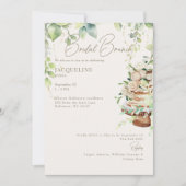 Crème Botanische Cake Bruidsbrunch Kaart (Voorkant)