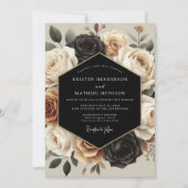 Crème Botanische Weelderige Bruiloft Kaart (Voorkant)