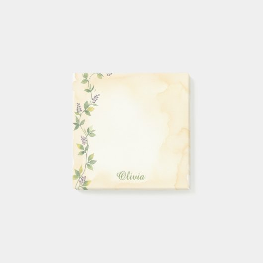 Crème Botanische Wijn Gepersonaliseerde Plakbriefj Post-it® Notes (Voorkant)