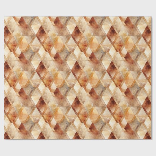 Crème Bourgogne Rood Goud Driehoeken Cadeaupapier (Vlak)