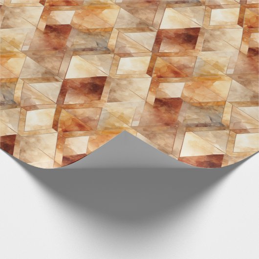 Crème Bourgogne Rood Goud Driehoeken Cadeaupapier (Hoek)