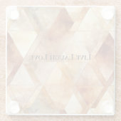 Crème Bourgogne Rood Goud Driehoeken Glazen Onderzetter (Achterkant)