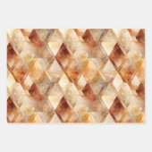 Crème Bourgogne Rood Goud Driehoeken Kerstmis Inpakpapier Vel (Voorkant)